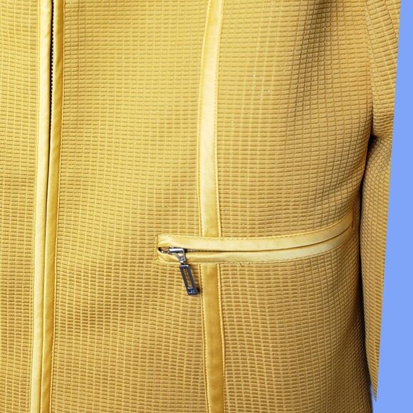 Uge Womens Textured Zip-Up Jacket With Pockets Yellow mustard Large - Picture 9 of 16